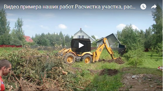 Видео примера наших работ -Расчистка участка, раскорчевка, выравнивание трактором  в Александрове